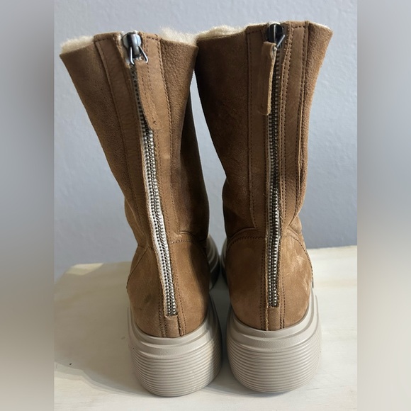 NWOT Paul Green Palmer boots, tan brown suede, shearling lined, women's size 10. - Picture 5 of 12